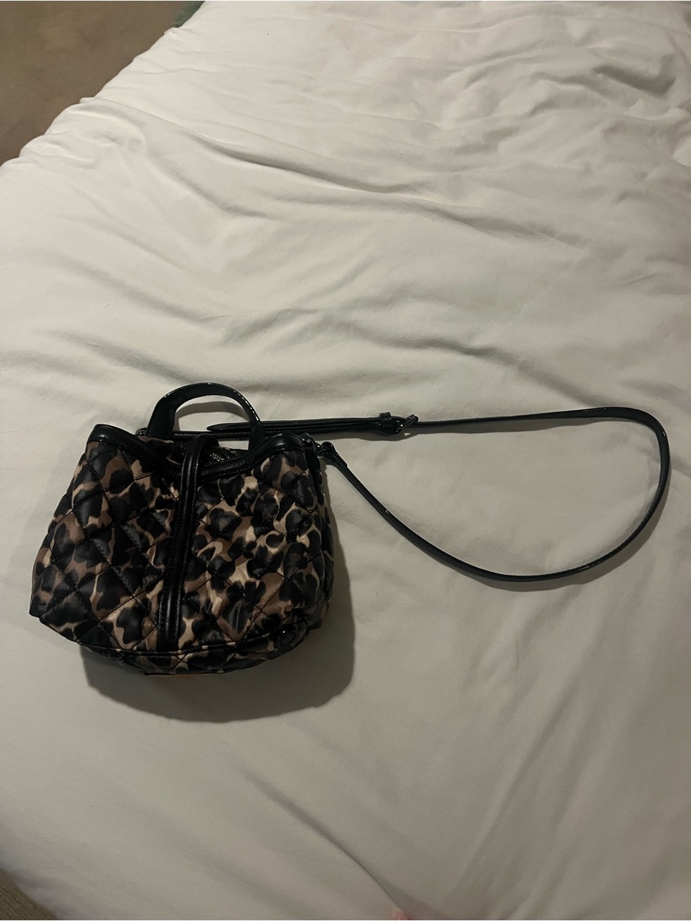 MZ Wallace Quilted Leopard Print Mini Bag